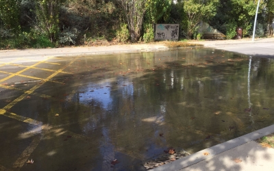 Imatge de la fuita d'aigua a Can Quadres | Ràdio Sabadell